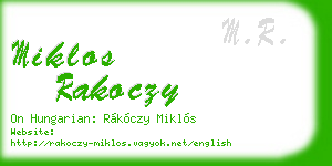 miklos rakoczy business card